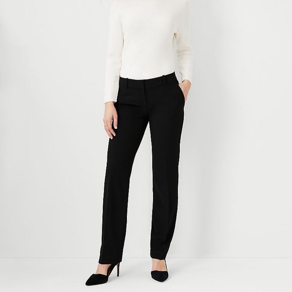 Ann Taylor Factory The Straight Black Women's Pants Size 8 Business Wear - Picture 1 of 9